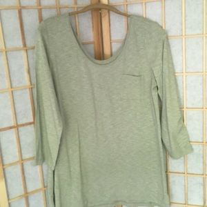 Scoop Neck Green Cotton Tee